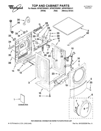 Wfw9750ww01 Parts List 