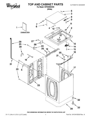 Diagram for WTW4950XW2